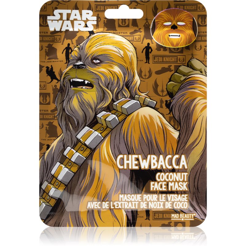 Mad Beauty Mad Beauty Star Wars Chewbacca υφασμάτινη μάσκα ενυδάτωσης με έλαιο ινδοκάρυδου 25 μλ