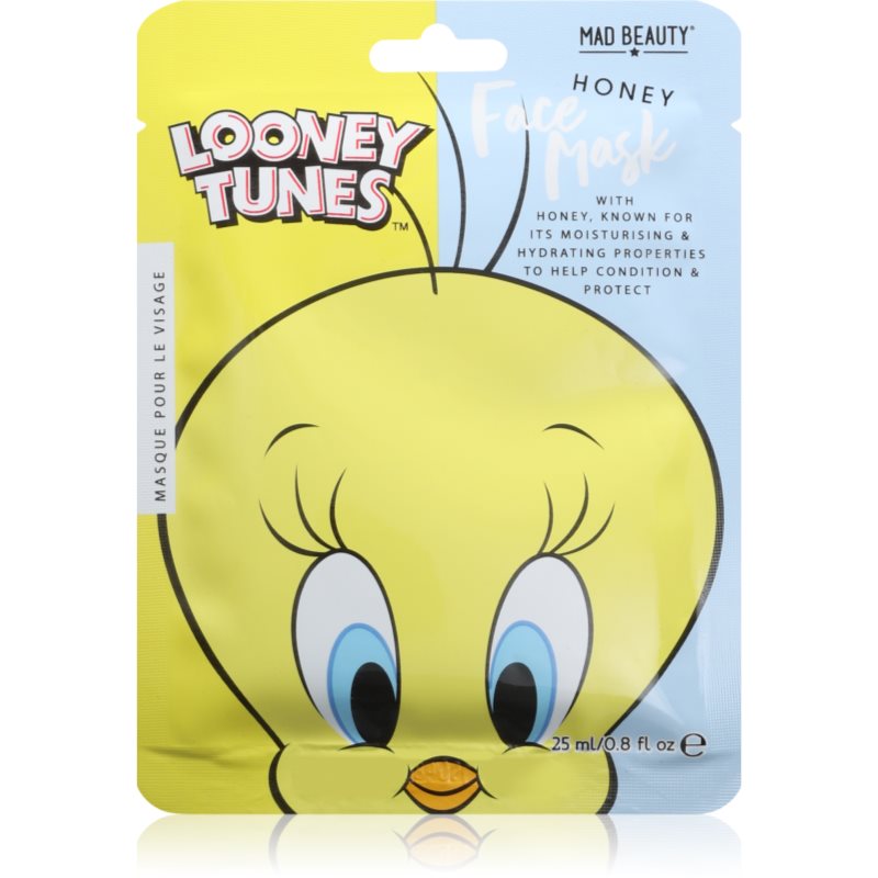 Mad Beauty Looney Tunes Tweety Feuchtigkeitsspendende Tuchmaske mit beruhigender Wirkung 25 ml