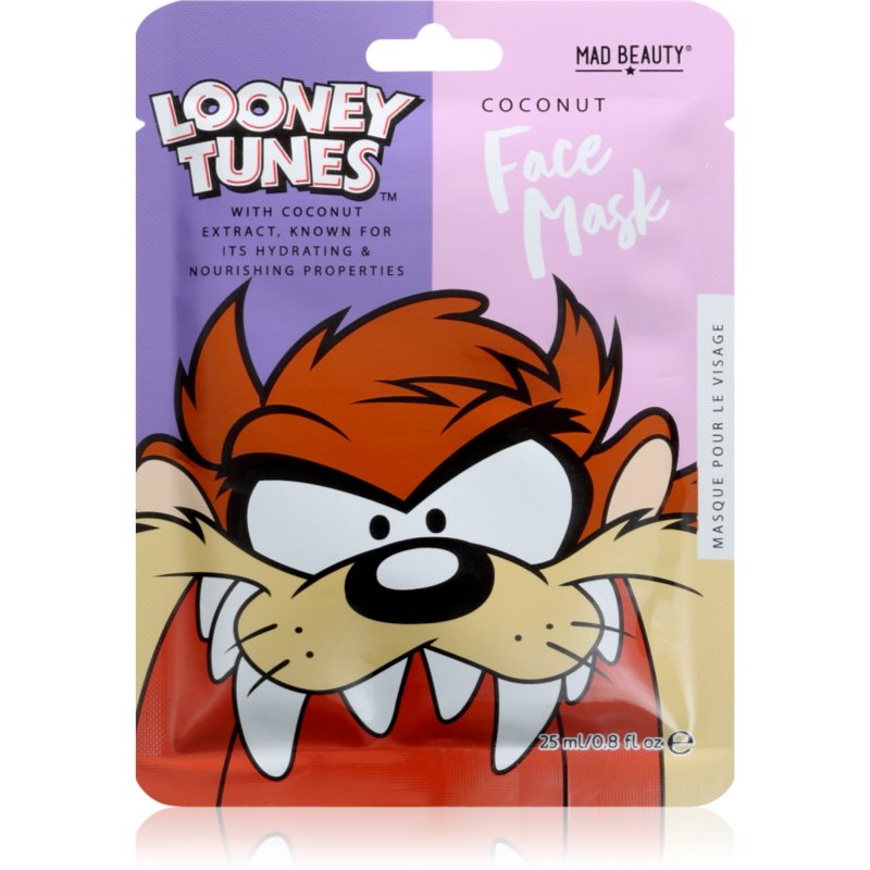 Mad Beauty Looney Tunes Taz hydratačná plátienková maska s antioxidačným účinkom 25 ml