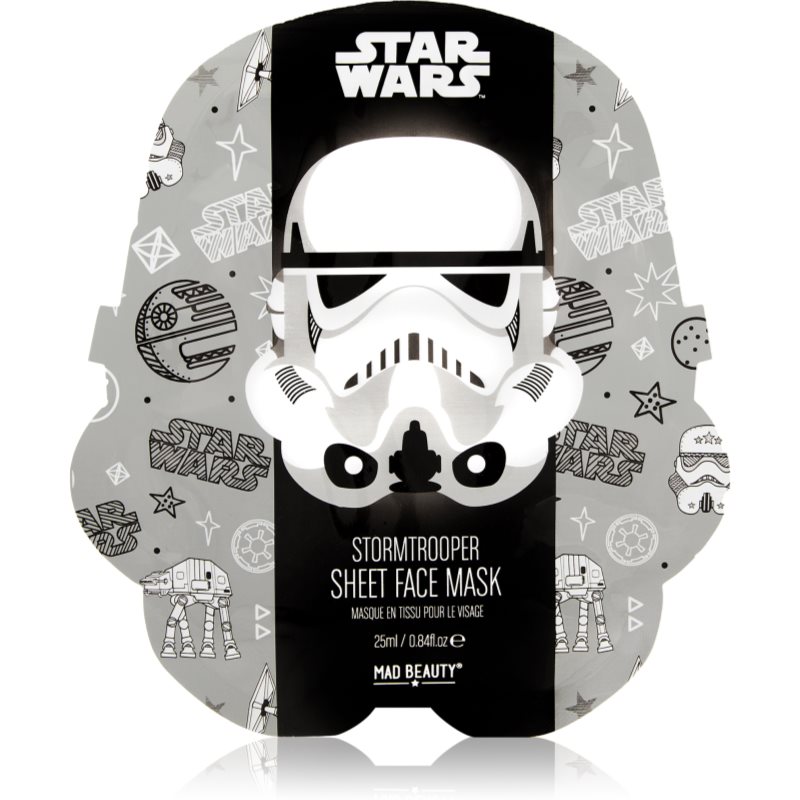 Mad Beauty Star Wars Storm Trooper hydratační plátýnková maska s výtažkem zeleného čaje 25 ml