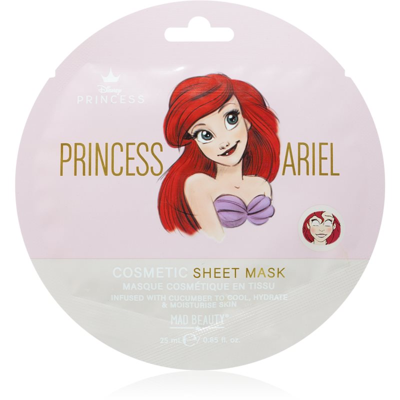 Mad Beauty Disney Princess Ariel hydratačná plátienková maska s upokojujúcim účinkom 25 ml