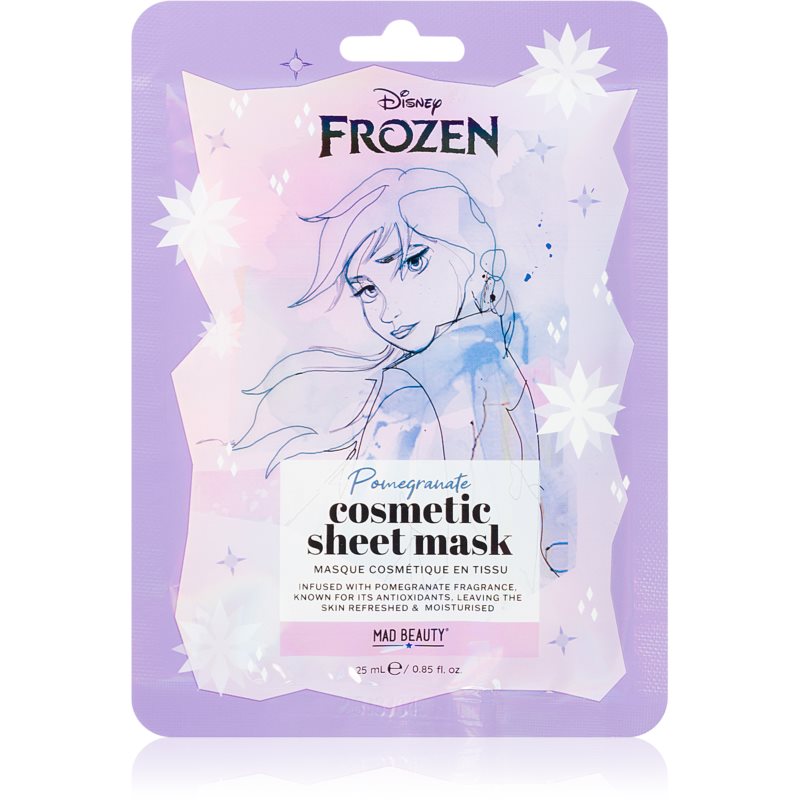 Mad Beauty Frozen Anna plátýnková maska s rozjasňujícím a hydratačním účinkem 25 ml