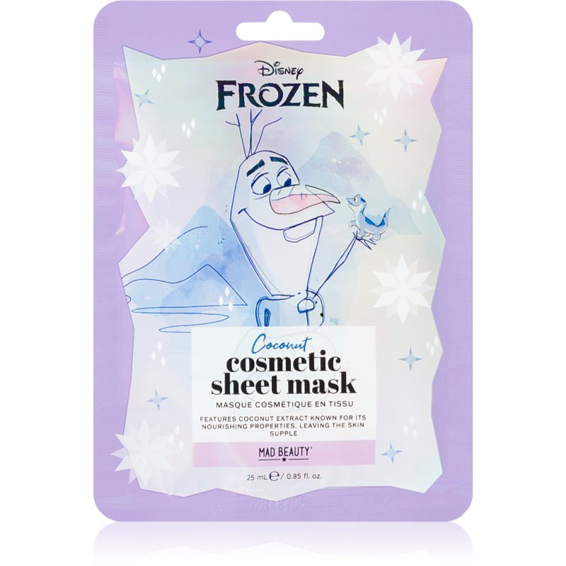 Mad Beauty Frozen Olaf тканинна маска для обличчя зі зволожуючим та роз'яснюючим ефектом 25 мл