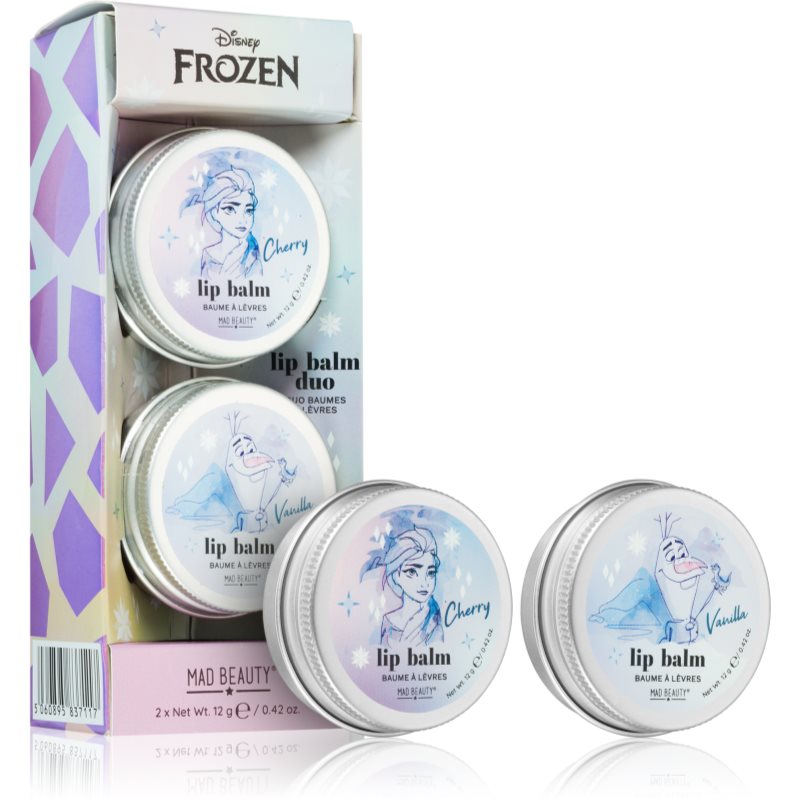 Mad Beauty Frozen поживний та зволожуючий бальзам для губ дуо з ароматом Cherry And Vanilla 2x12 гр
