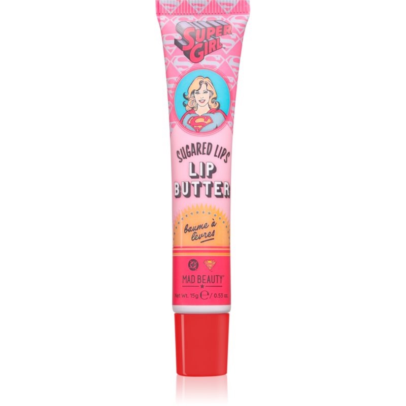 Mad Beauty DC Femme Power Supergirl hĺbkovo vyživujúce maslo na pery 15 g