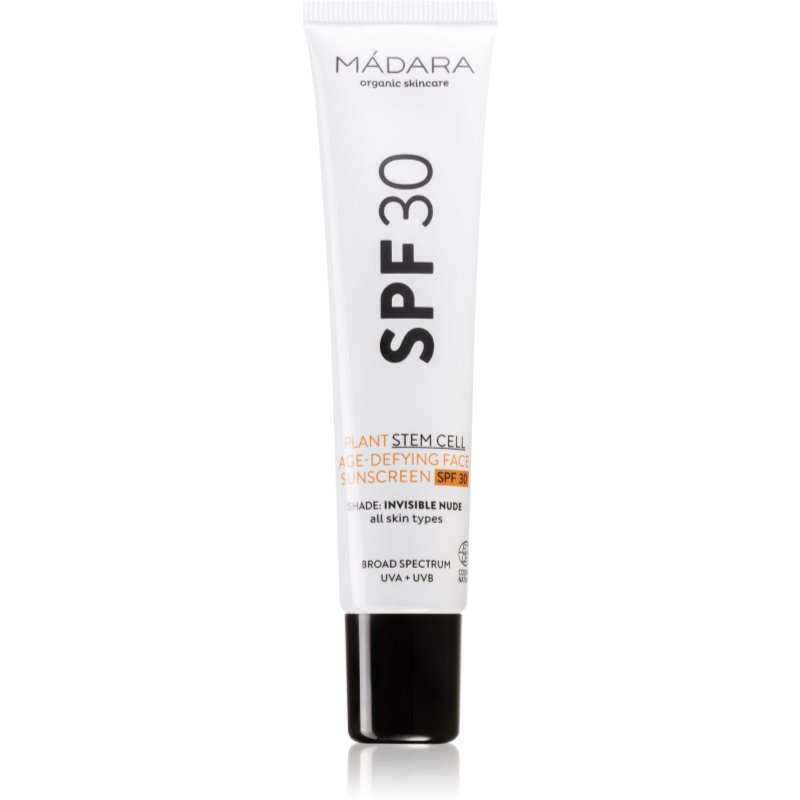 MÁDARA Opaľovací krém na tvár s anti-age efektom Plant Stem Cell (Age-Defying Face Sunscreen SPF 30) 40 ml