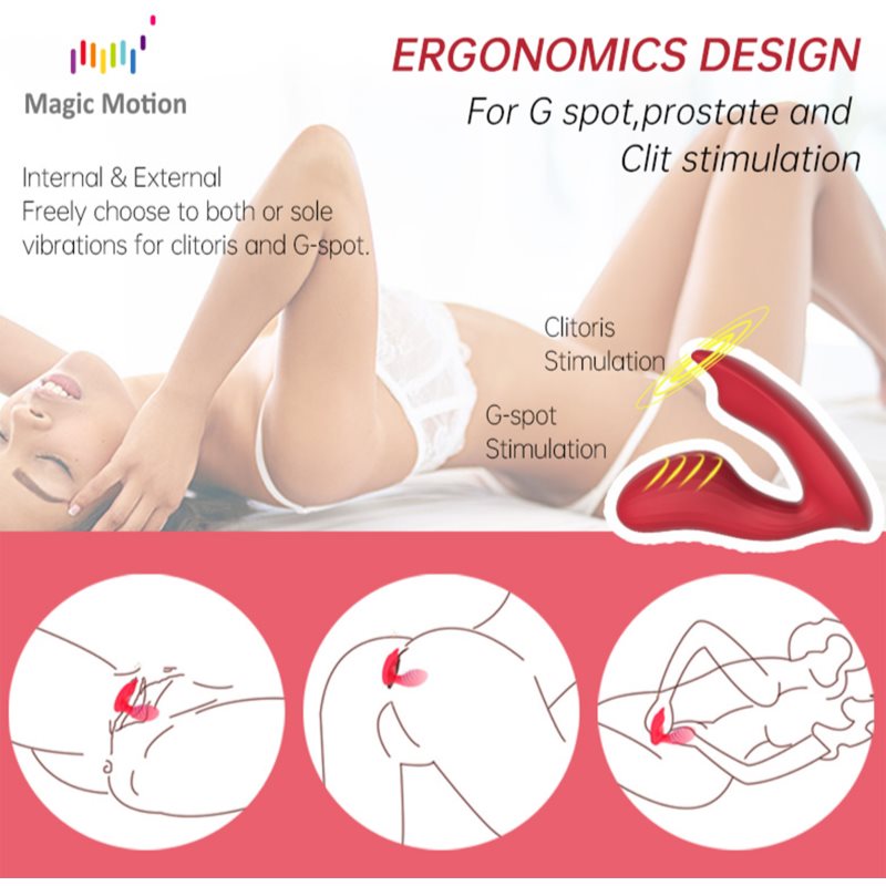 Magic Motion UMI Smart Wearable Dual Motor vibrátor Red 8,8 cm (obrázek 4)