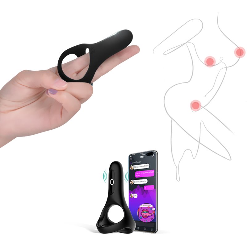 Magic Motion Rise Smart kroužek na penis Black 8,8 cm (obrázek 5)