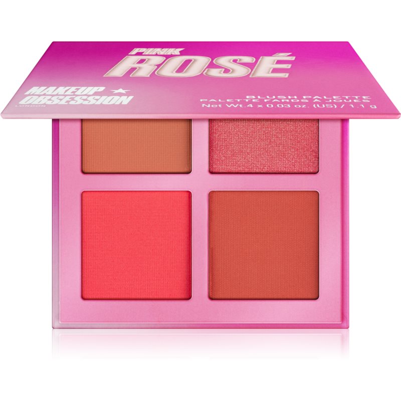 Makeup Obsession Blush Crush kontūravimo priemonių ir skaistalų paletė atspalvis Pink Rosé 4,4 g