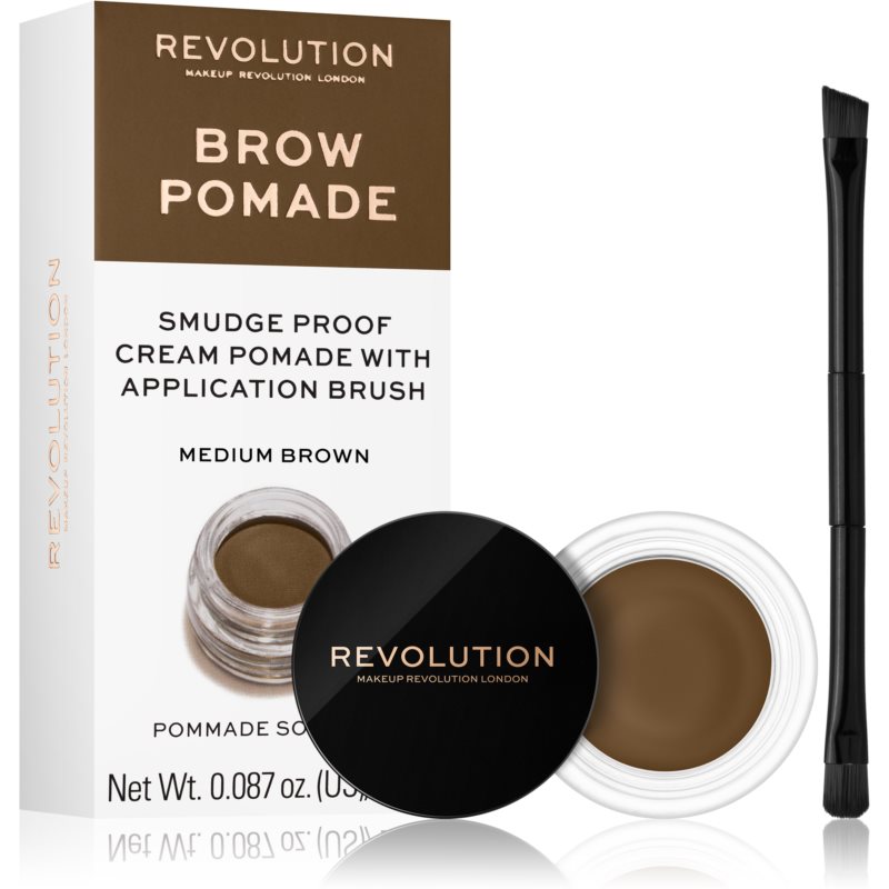 Makeup Revolution Brow Pomade pomáda na obočí odstín Medium Brown 2.5 g