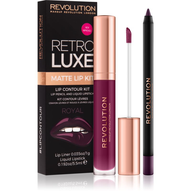 

Makeup Revolution Retro Luxe матуючий набір для губ відтінок Royal