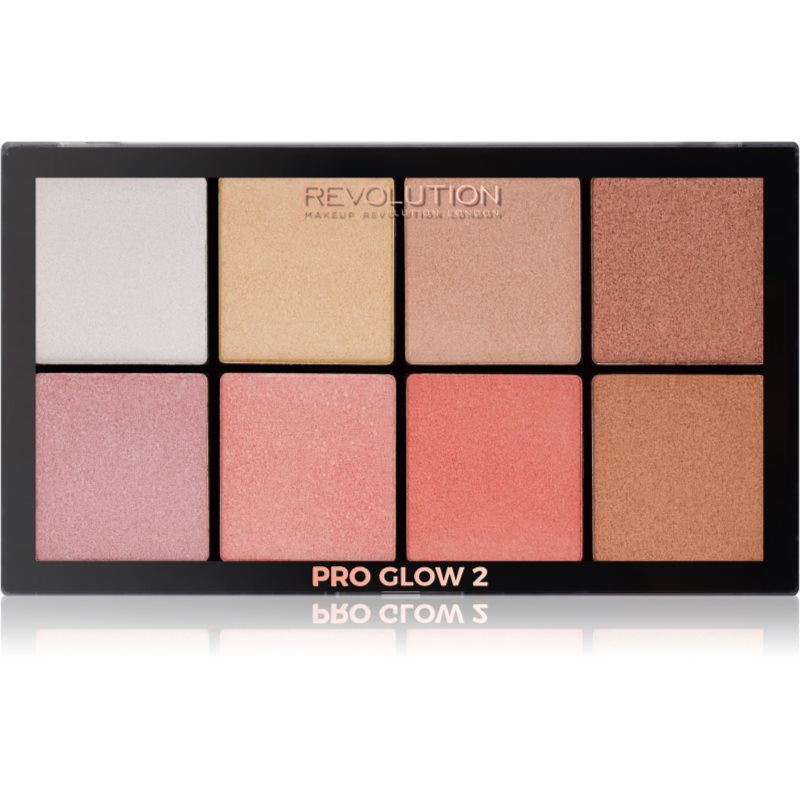 

Makeup Revolution Pro Glow 2 палетка хайлайтерів 8 x