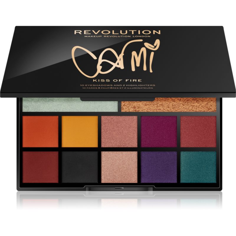 

Makeup Revolution Carmi палітра тіней для повік та хайлайтерів відтінок Kiss Of Fire