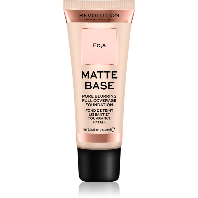 

Makeup Revolution Matte Base Тональний крем відтінок F0,5