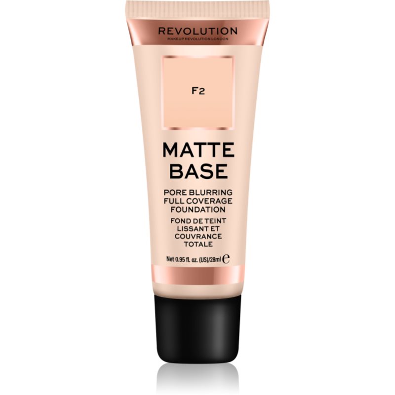 Makeup Revolution Matte Base High Cover Foundation Shade F2 28 Ml