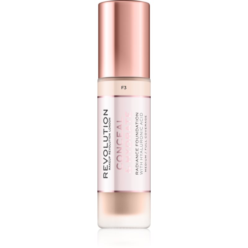 

Makeup Revolution Conceal & Hydrate легкий зволожуючий тональний крем відтінок F3