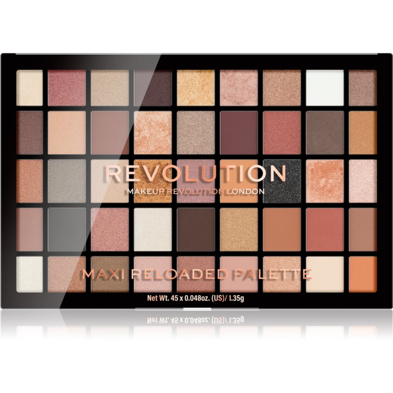 Makeup Revolution Maxi Reloaded Palette палетка пудрових тіней для повік відтінок Large It Up 45x1,35 гр