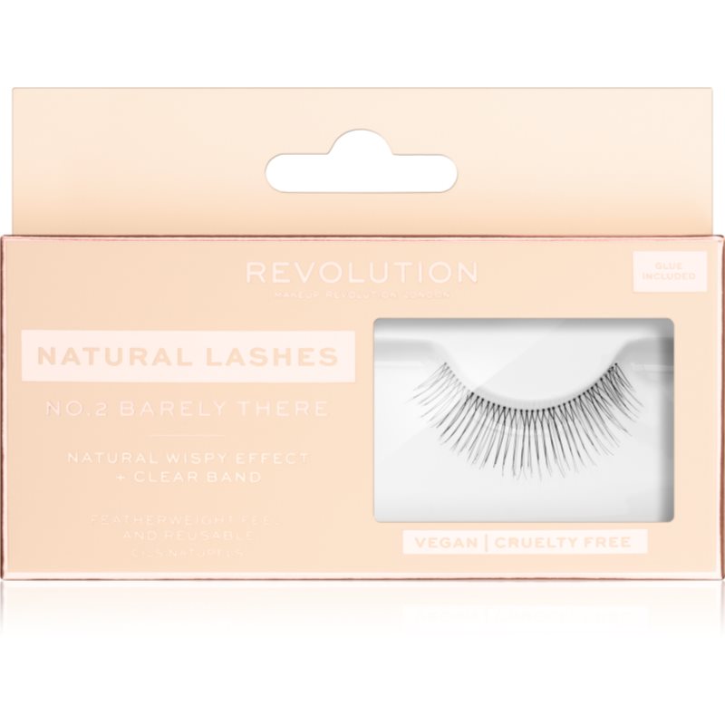 

Makeup Revolution False Lashes Natural штучні вії + клей 1 ml NO.2 Barely There