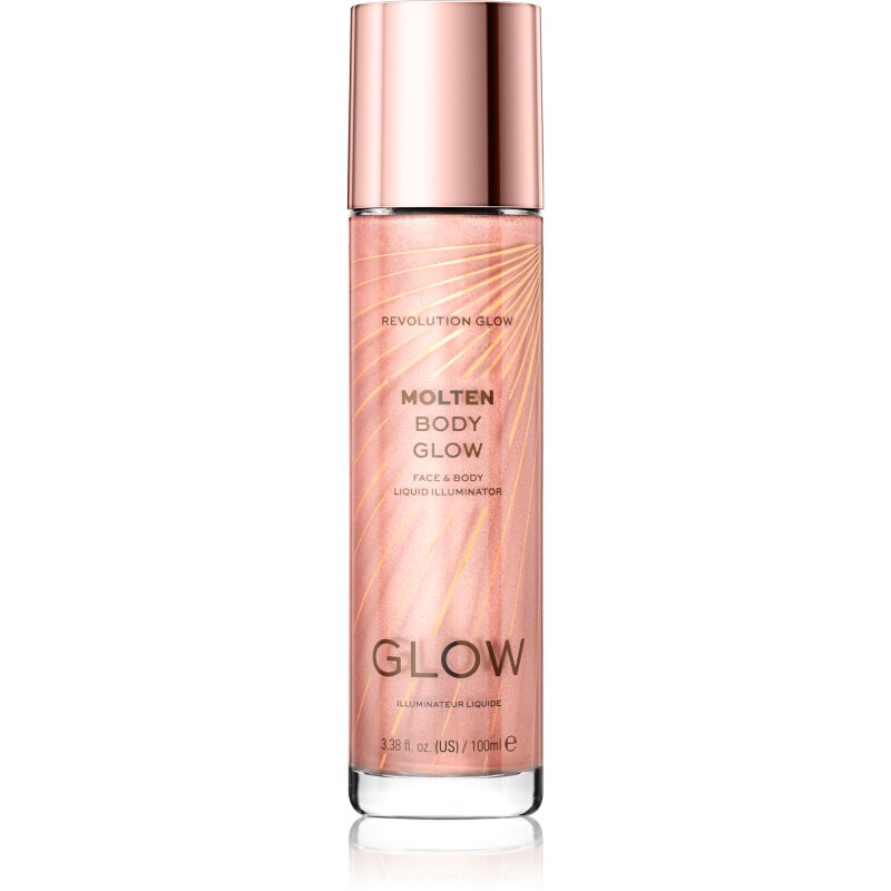 

Makeup Revolution Glow Molten рідкий хайлайтер для обличчя та тіла відтінок Rose Gold