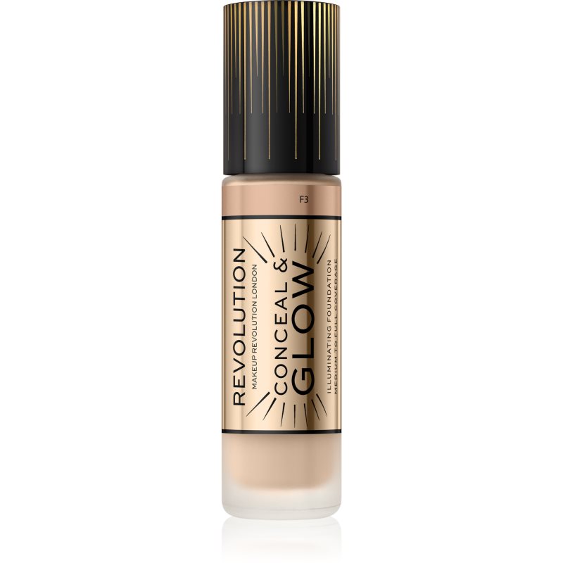 

Makeup Revolution Conceal & Glow освітлюючий тональний крем відтінок F3