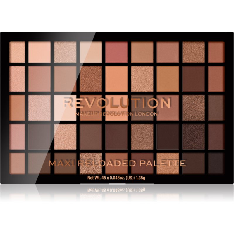 Makeup Revolution Maxi Reloaded Palette палетка пудрових тіней для повік відтінок Ultimate Nudes 45x1.35 гр