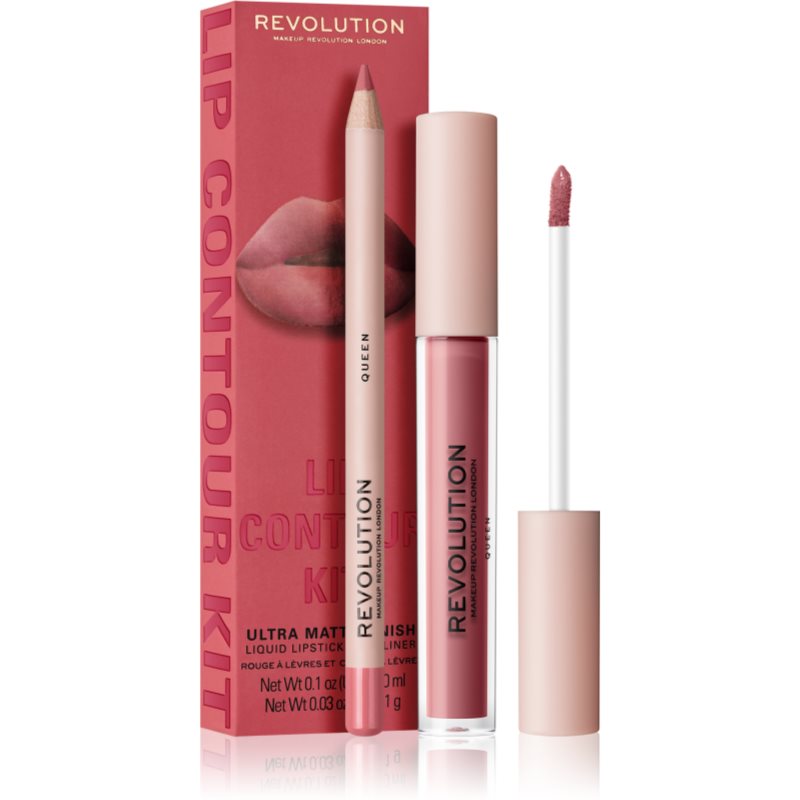 Makeup Revolution Lip Contour Kit lip set shade Queen
