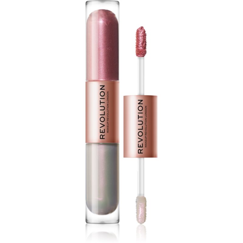 Makeup Revolution Double Up Flüssiges Lidschatten 2 in 1 Farbton Opulence Light Pink 2x2,2 ml