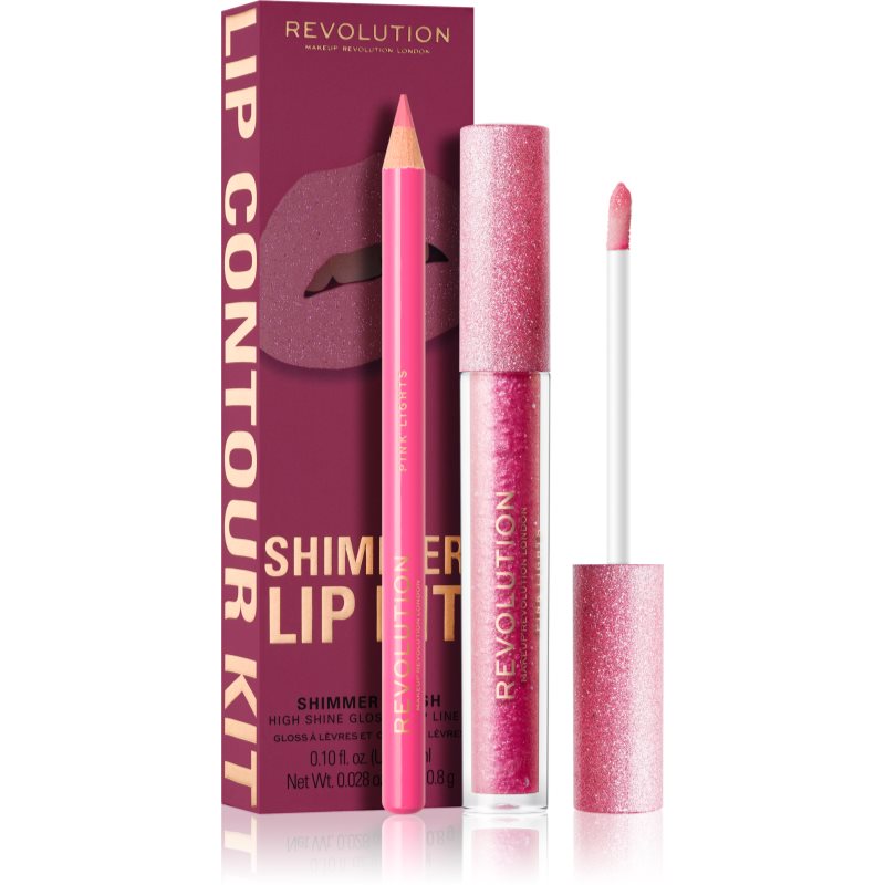 Makeup Revolution Ultimate Lights набір для догляду за губами з блискітками відтінок Pink Lights
