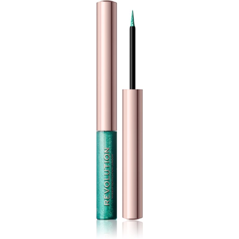 Makeup Revolution Ultimate Lights металізована підводка для очей відтінок Teal Bling 2,4 мл