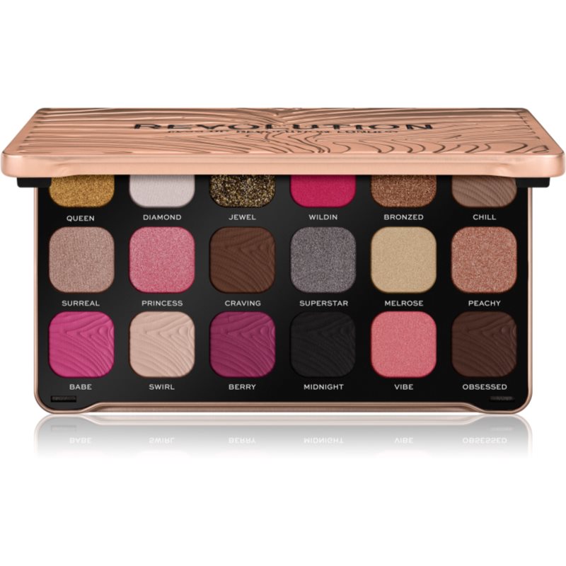 E-shop Makeup Revolution Forever Flawless paleta očních stínů odstín Bare Pink 18 x 1.1 g