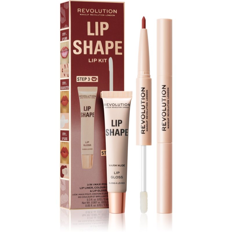 Makeup Revolution Lip Shape Kit набір для догляду за губами відтінок Warm Nude 1 кс
