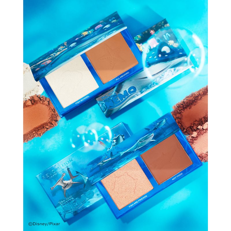 Makeup Revolution X Finding Nemo Illuminating And Bronzing Palette Shade Fish Are Friends 9 G