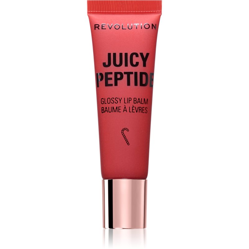 Makeup Revolution Xmas 2025 Juicy Peptide balzám na rty s peptidy odstín Candy Cane 8 ml
