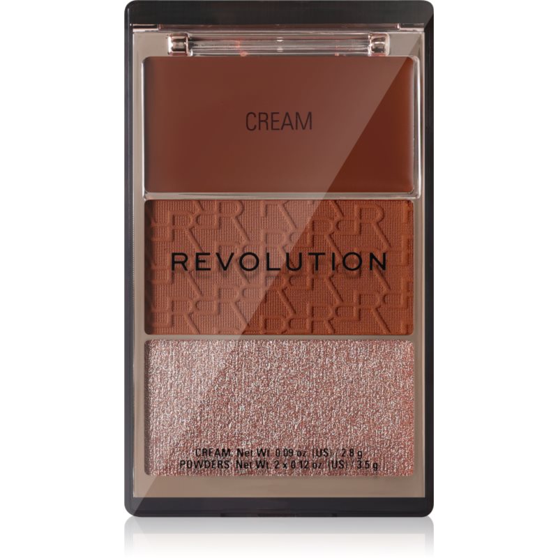 Revolution The Bronzer Icon Päikesepuudripalett highlighteriga (valgustpeegeldav toode, mis rõhutab nokontuure) varjund 1 tk