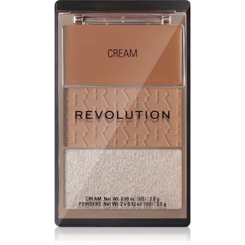 Revolution The Bronzer Icon Päikesepuudripalett highlighteriga (valgustpeegeldav toode, mis rõhutab nokontuure) varjund Divine Fair 1 tk