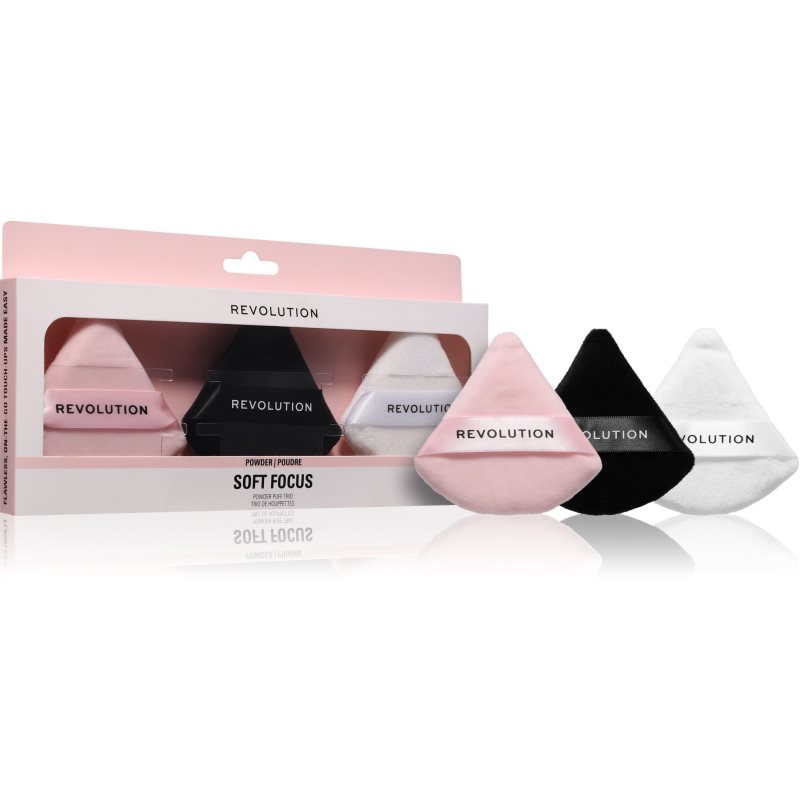 Revolution Soft Focus Powder Puff Trio Puudripadi 3 tk