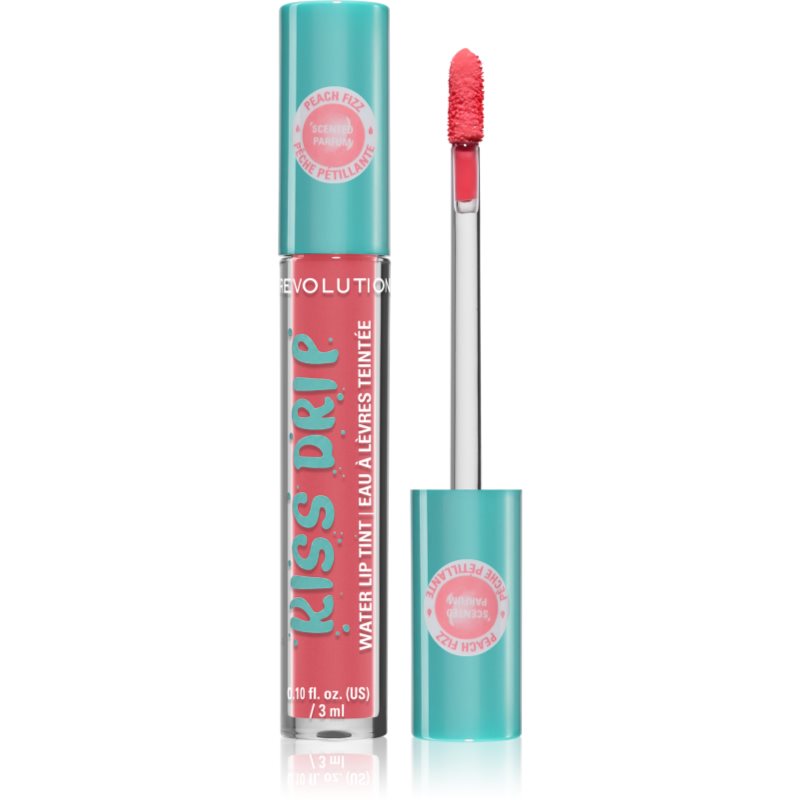Revolution Kiss Drip Water Lip Tint Kauapüsiv huuleläige varjund Peach Fizz 4 ml