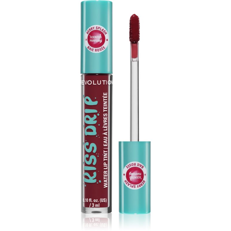 Revolution Kiss Drip Water Lip Tint Kauapüsiv huuleläige varjund Berry Splash 4 ml