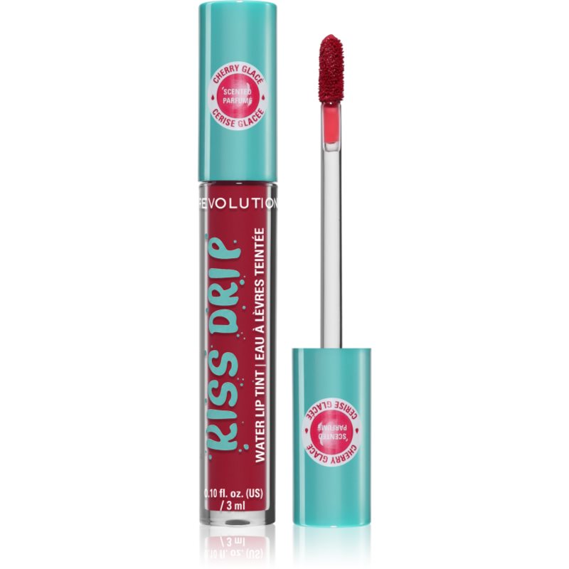Revolution Kiss Drip Water Lip Tint Kauapüsiv huuleläige varjund Cherry Glace 4 ml