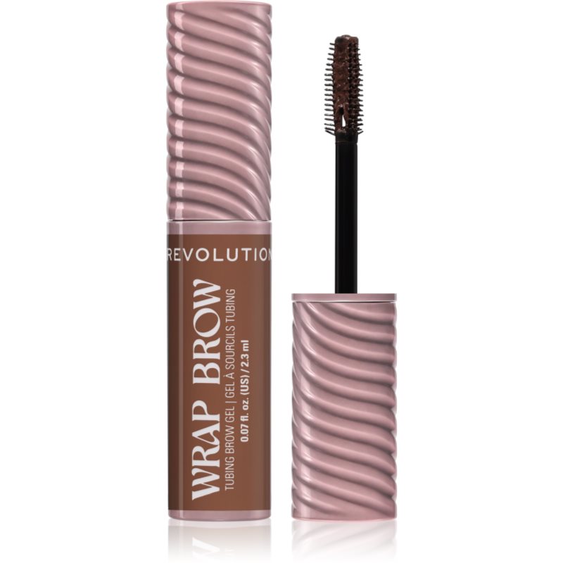 Revolution Wrap Brow Tubing Brow Gel Fikseeriv geel kulmudele varjund Warm Medium Brown 2.3 ml