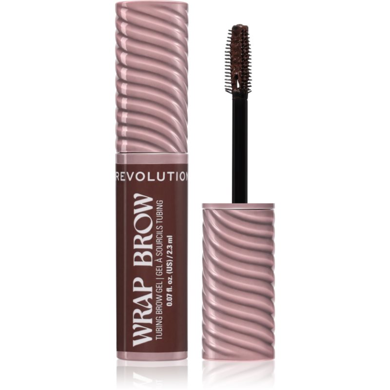 Revolution Wrap Brow Tubing Brow Gel Fikseeriv geel kulmudele varjund Dark Brown 2.3 ml