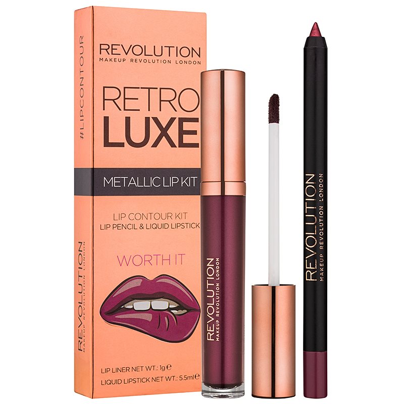 

Makeup Revolution Retro Luxe набір для догляду за губами відтінок Worth It