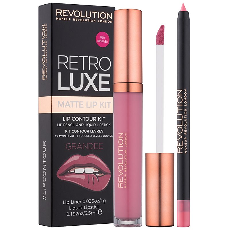 

Makeup Revolution Retro Luxe матуючий набір для губ відтінок Grandee