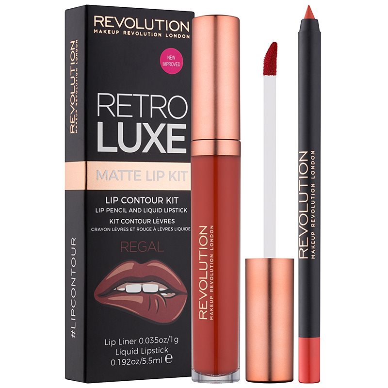 

Makeup Revolution Retro Luxe матуючий набір для губ відтінок Regal