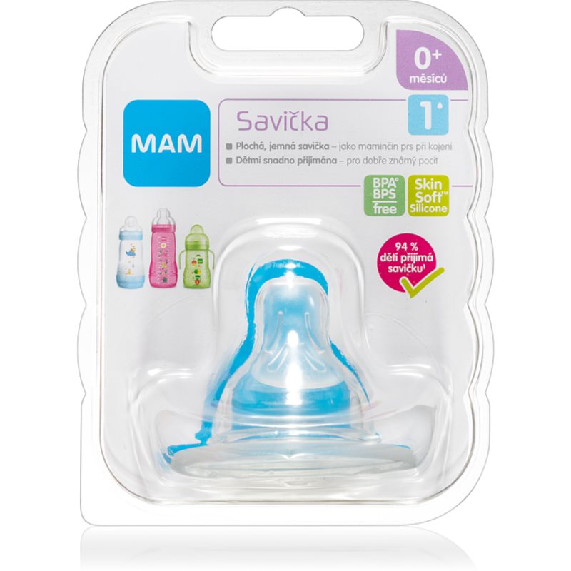 MAM Baby Bottles Teat V1 sugnapp för flaska Slow Flow 0m+ 1 st. unisex