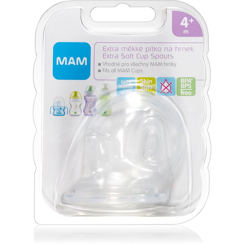 MAM Baby Bottles Extra Soft Cup Spout atsarginis žindukas 4m+ 2 vnt.