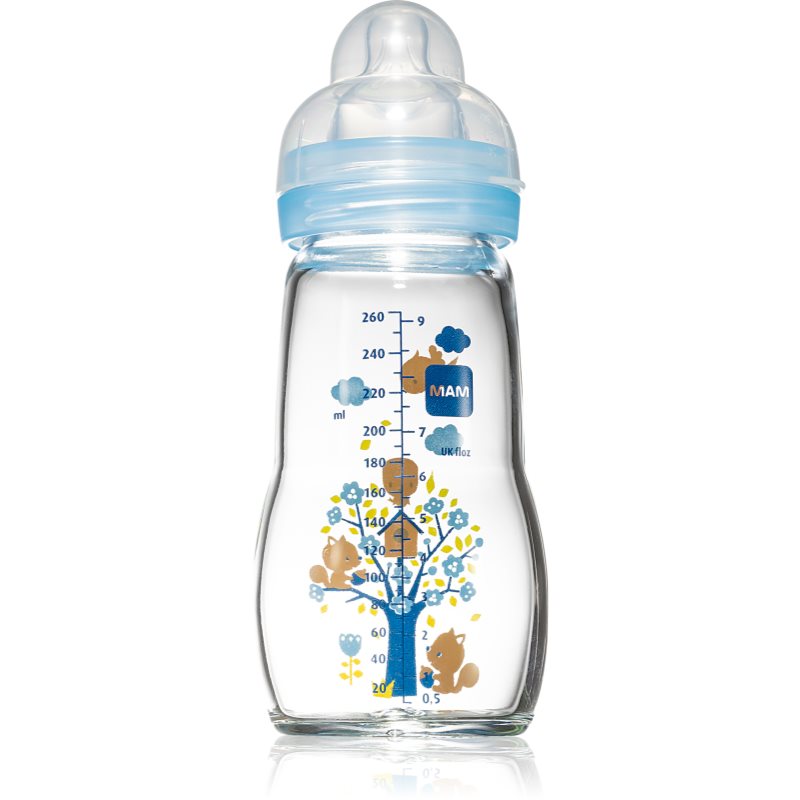 

MAM Feel Good Glass Baby Bottle пляшечка для годування Blue 2m