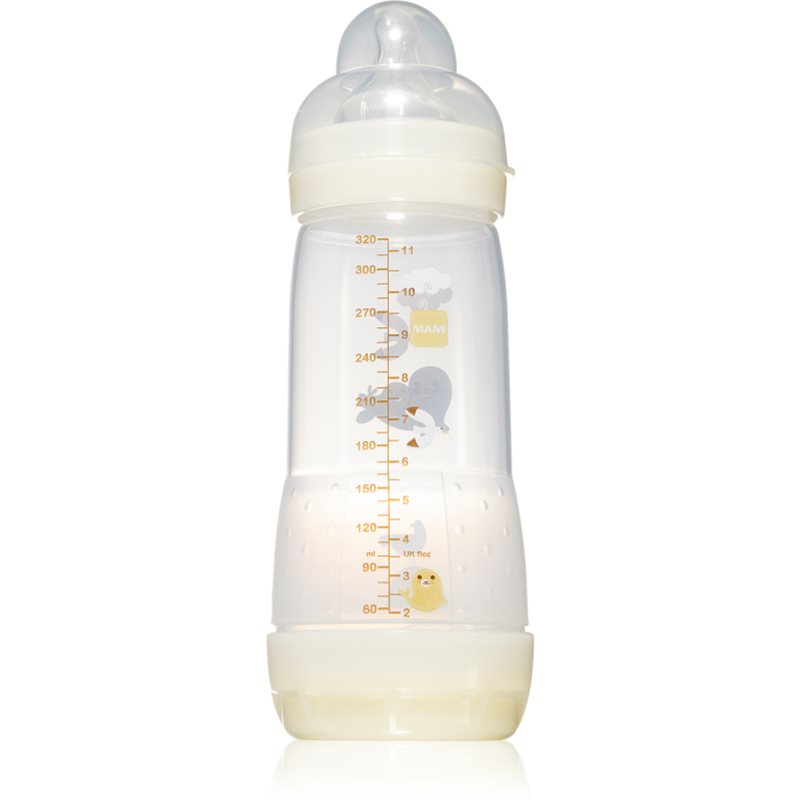 MAM Anti-colic Baby Bottle kūdikių buteliukas apsaugantis nuo dieglių White 4m+ 320 ml