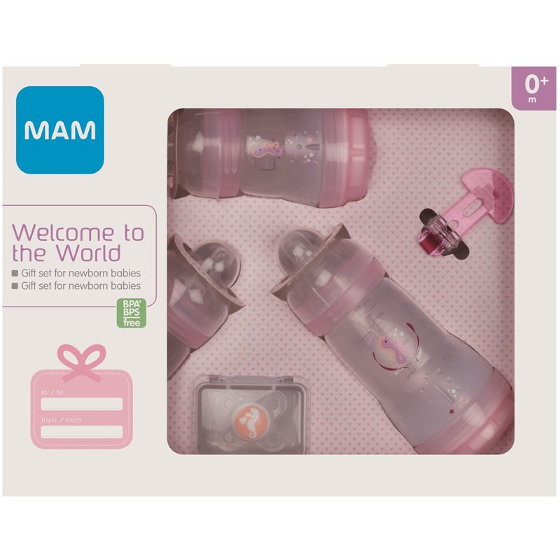 MAM Welcome to the World Gift Set dovanų rinkinys Pink (kūdikiams)