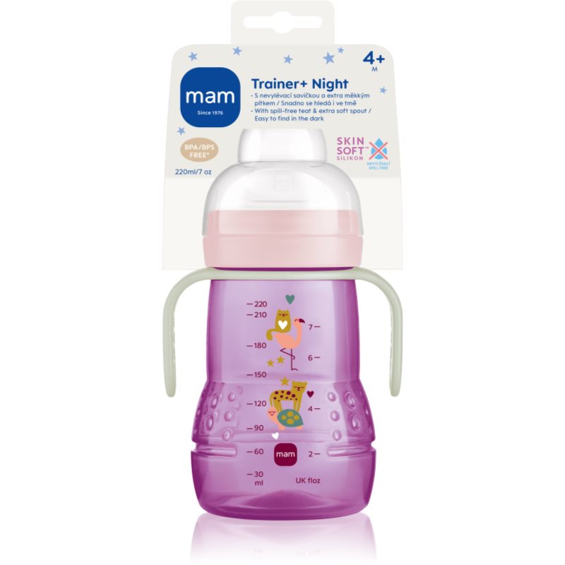 MAM Trainer Night шише White 4m  220 мл.